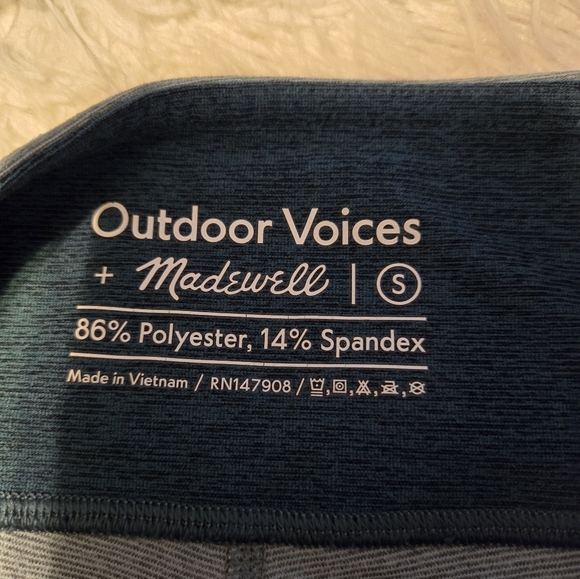 Outdoor Voices + Madewell Leggings Color Blue/Green Size Small - Picture 8 of 8